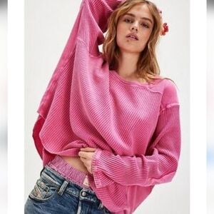 Free People FP One Blake Thermal Bubblegum Pink Size Large